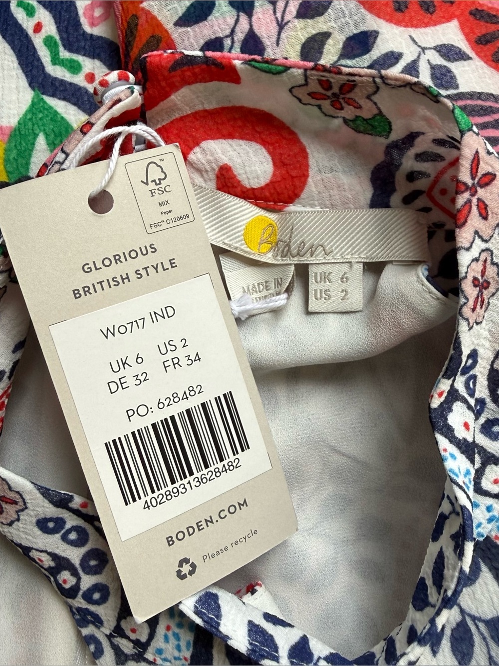 NWT Boden High Neck Pattern Printed Maxi Dress - Picture 5 of 7